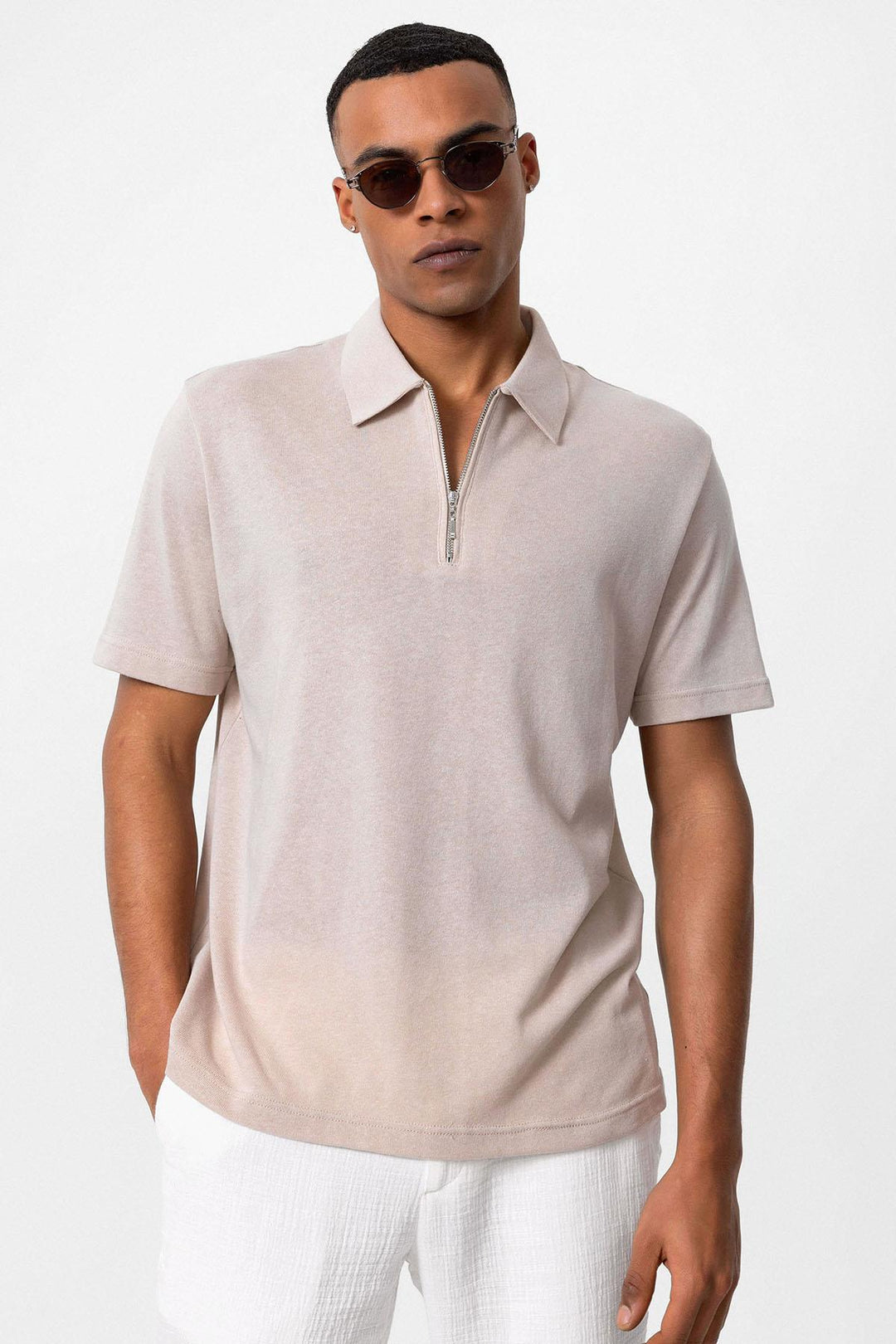 ANT Polo Neck Zippered Men's T-Shirt - Woodbridge