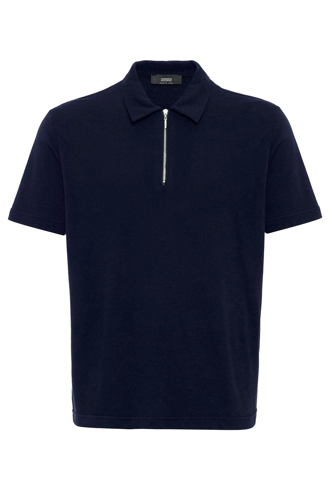 ANT Polo Neck Zippered Men's T-Shirt - Silver Spring