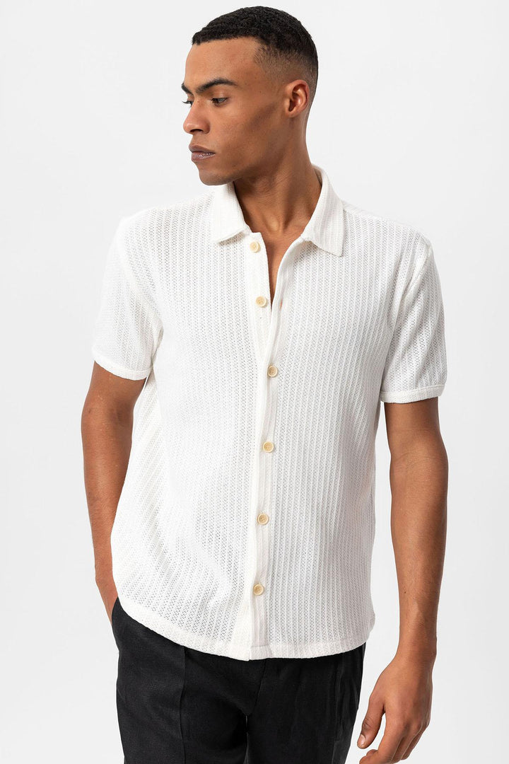 ANT Polo Neck Knitted Short Sleeve Men's Shirt - Ocoee