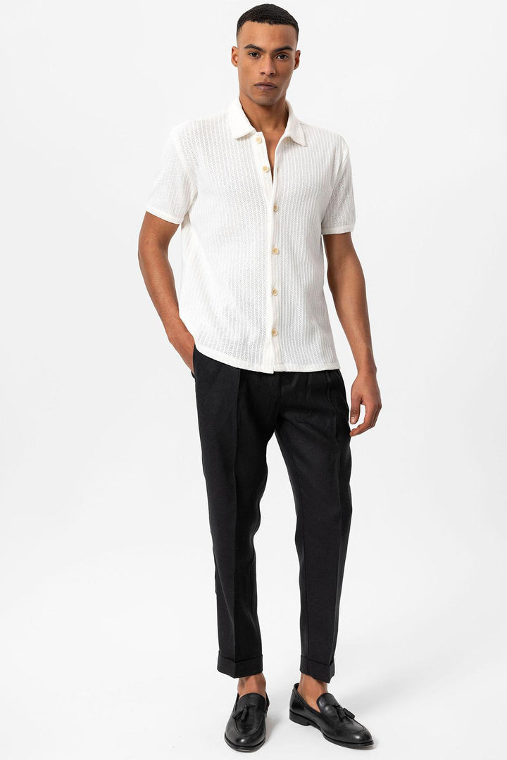 ANT Polo Neck Knitted Short Sleeve Men's Shirt - Ocoee