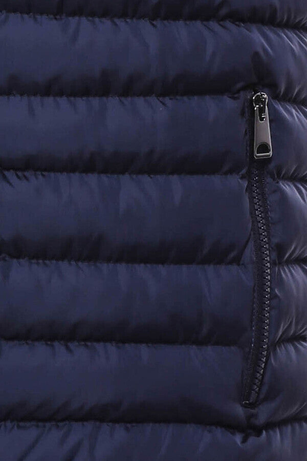 WSS Quilted Zippered Navy Blue Men Down Vest  - Alsdorf