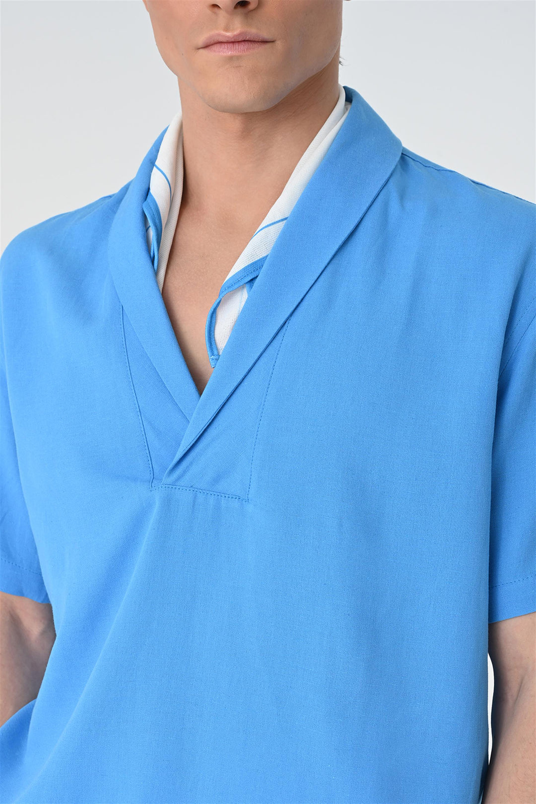 ANT Relax Fit Shawl Collar Short Sleeve Men's Shirt - Decatur
