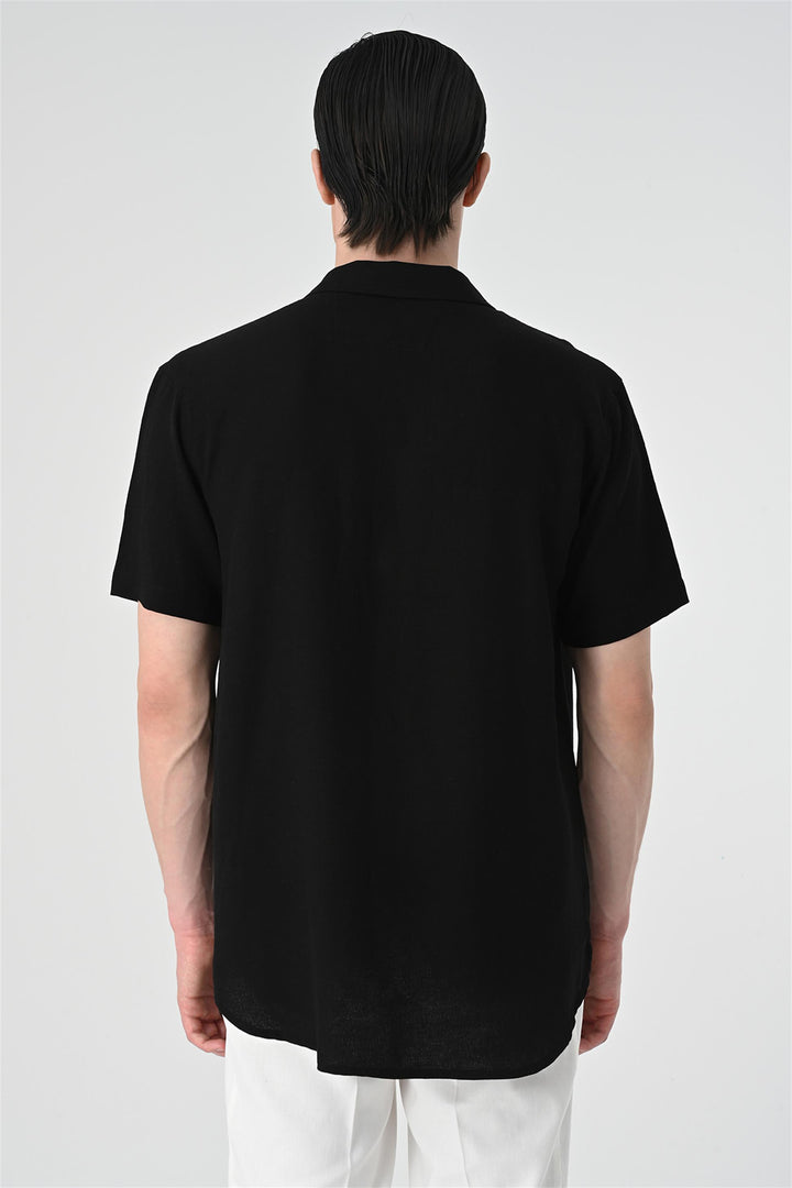ANT Relax Fit Shawl Collar Short Sleeve Men's Shirt - Hoogeveen