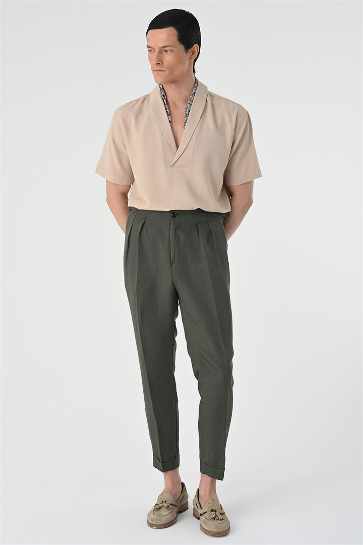 ANT Relax Fit Shawl Collar Short Sleeve Men's Shirt - La Presa