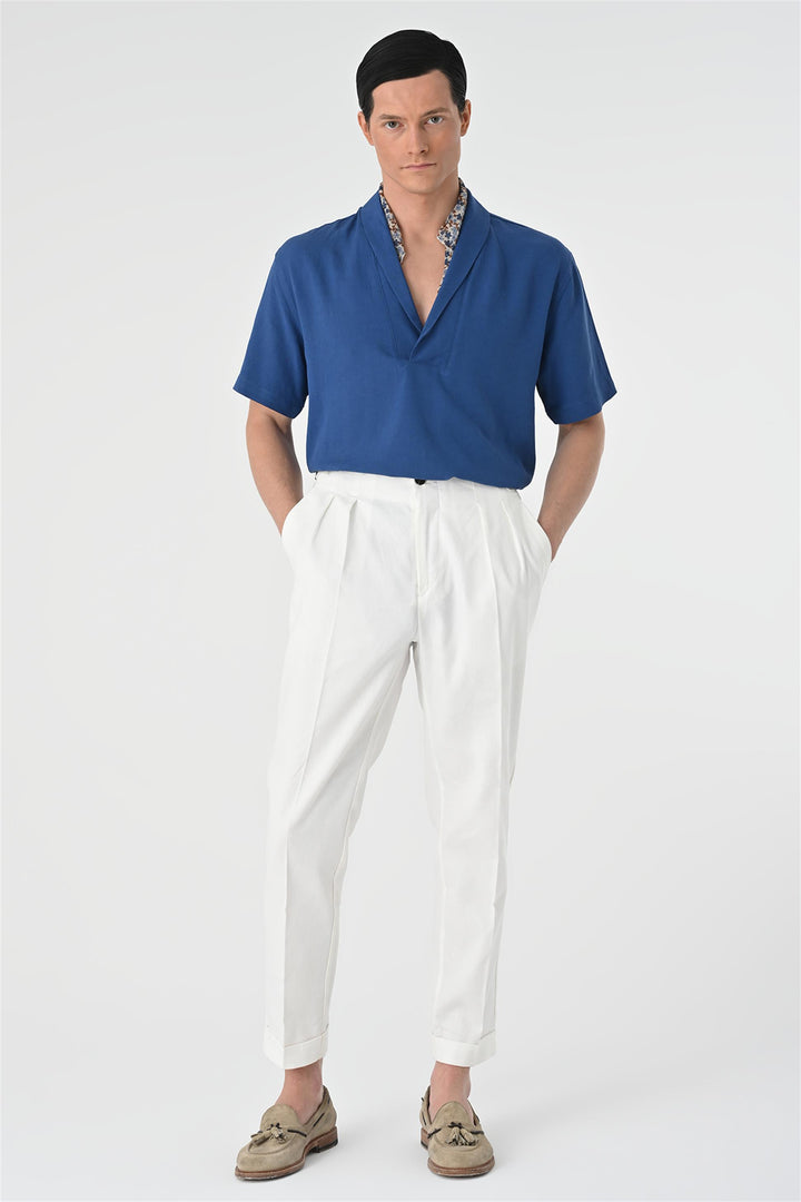 ANT Relax Fit Shawl Collar Short Sleeve Men's Shirt - Marion