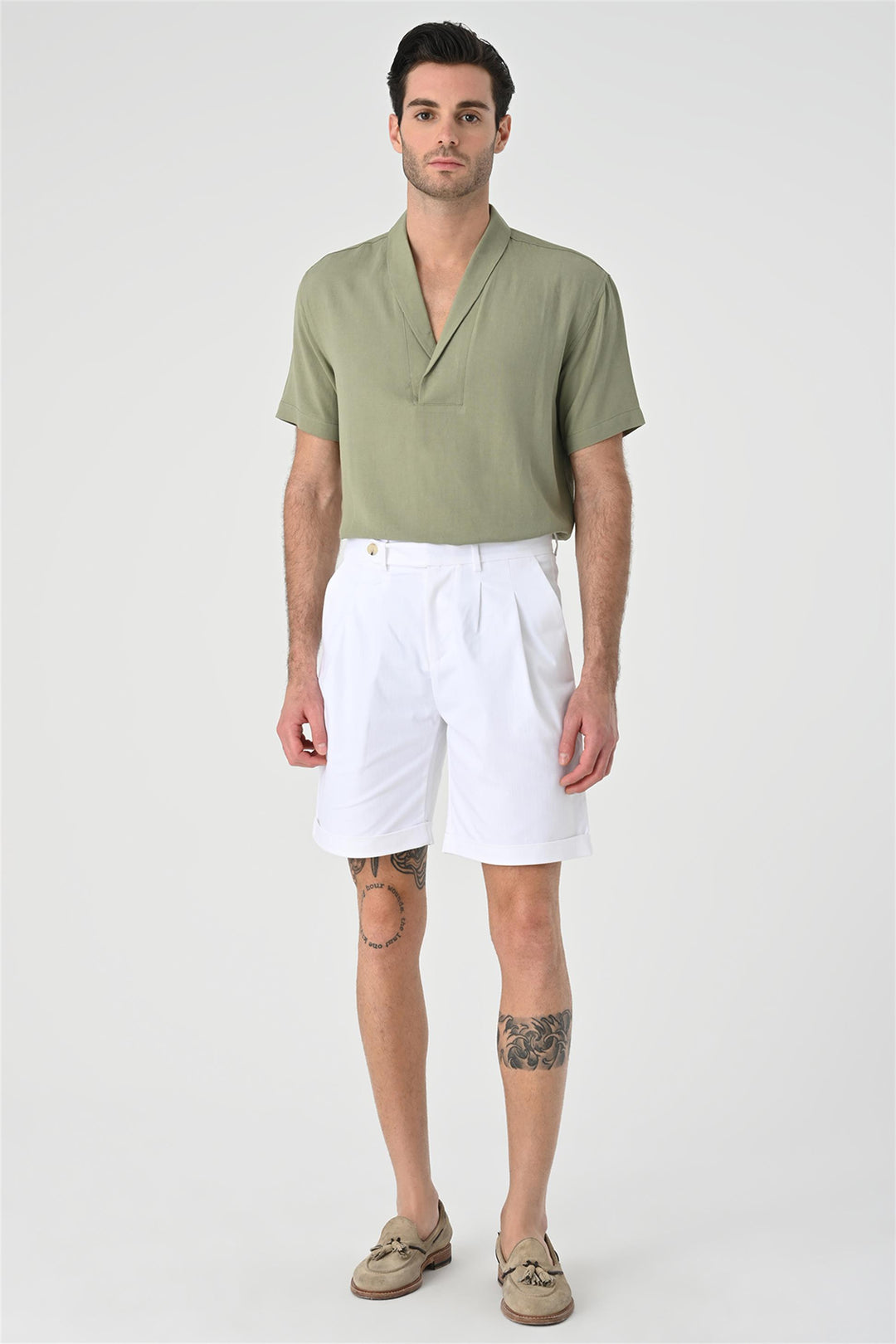 ANT Relax Fit Shawl Collar Short Sleeve Men's Shirt - Jacksonville