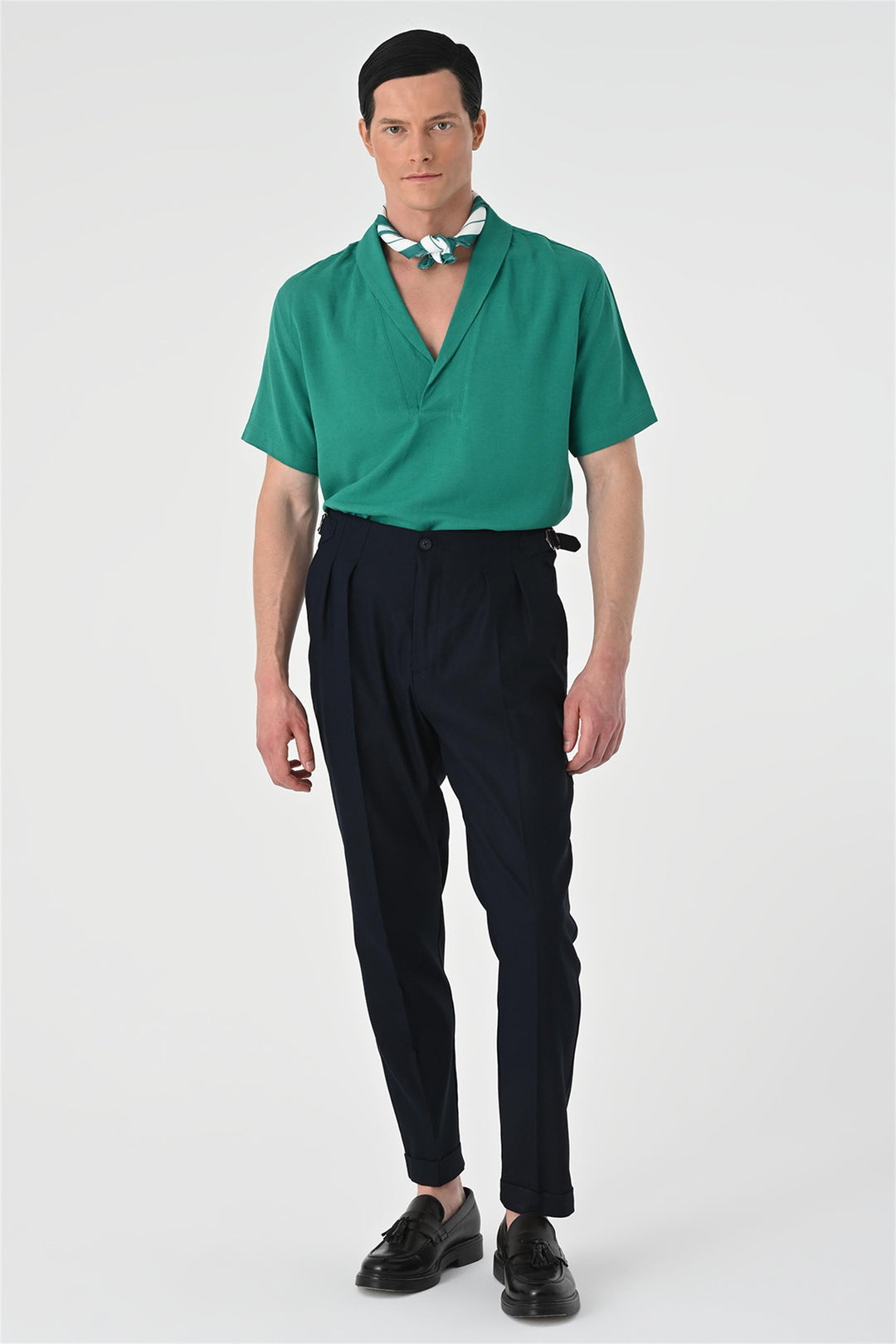 ANT Relax Fit Shawl Collar Short Sleeve Men's Shirt - Flensburg