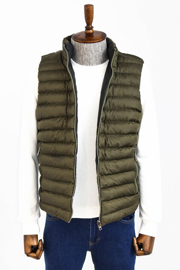 WSS Reversible Puffer Green Men Down Vest  - Innisfil