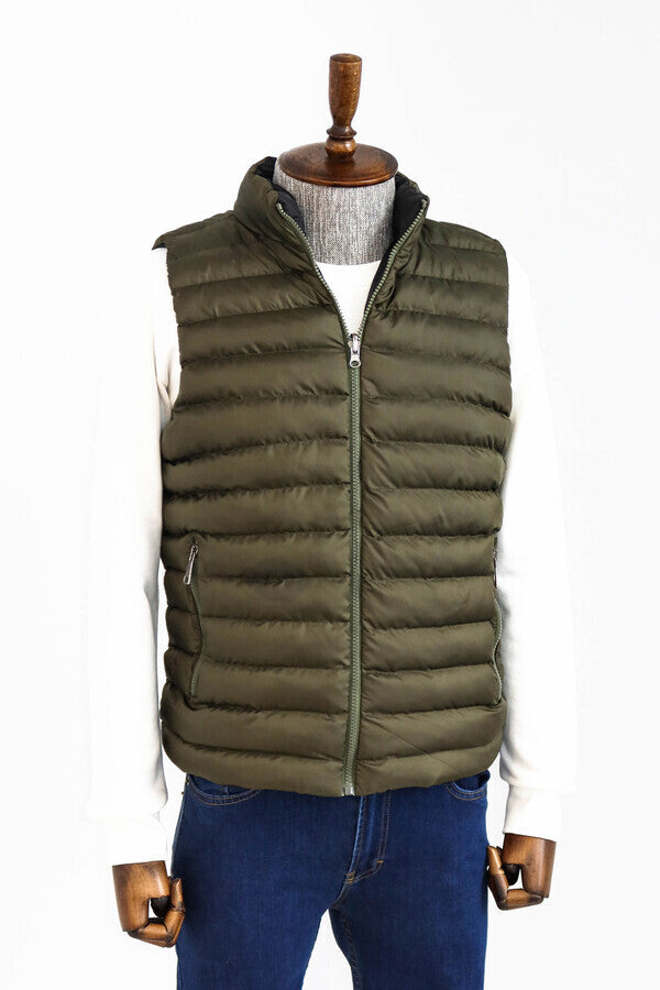 WSS Reversible Puffer Green Men Down Vest  - Innisfil