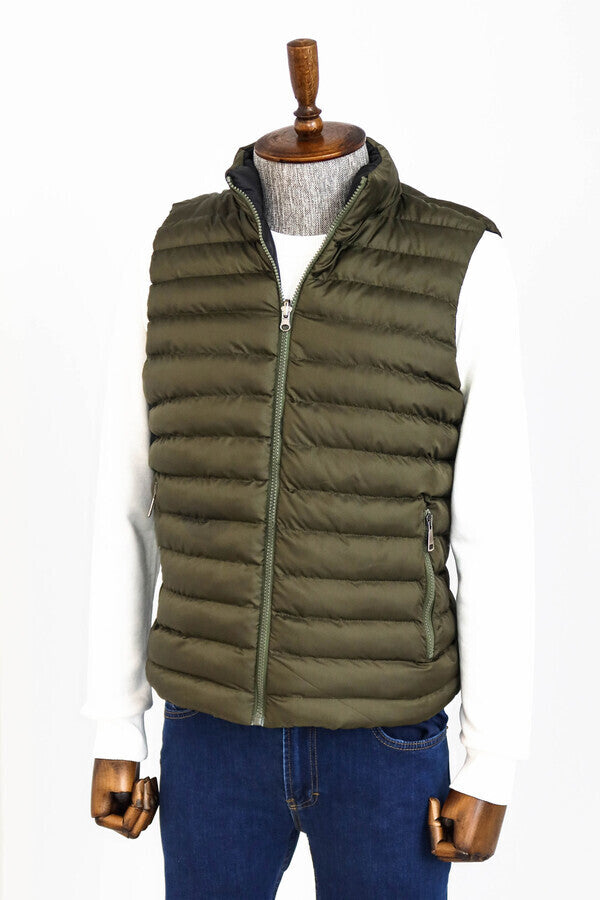 WSS Reversible Puffer Green Men Down Vest  - Innisfil