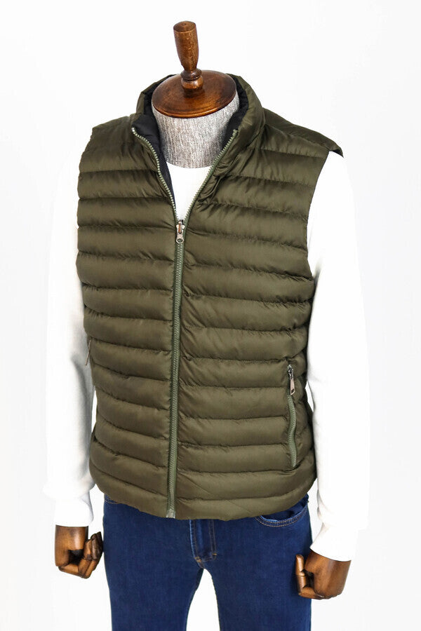 WSS Reversible Puffer Green Men Down Vest  - Innisfil