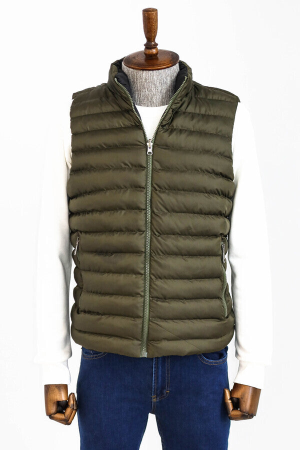 WSS Reversible Puffer Green Men Down Vest  - Innisfil