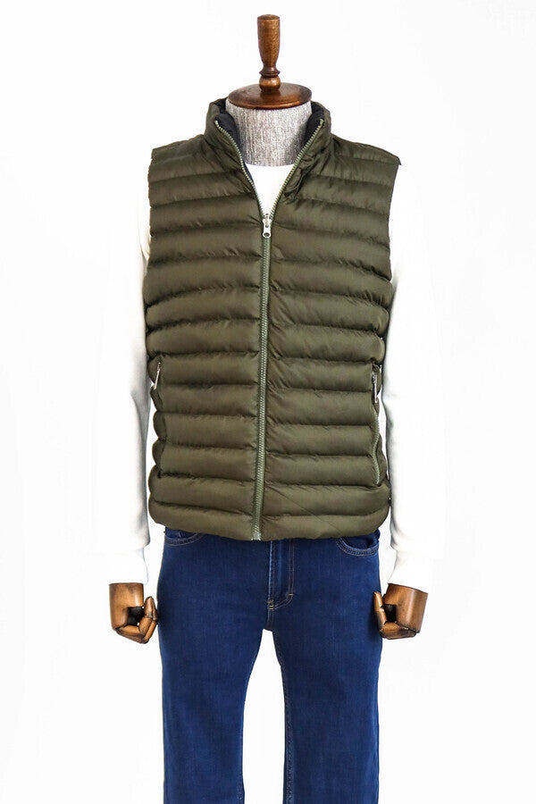WSS Reversible Puffer Green Men Down Vest  - Innisfil