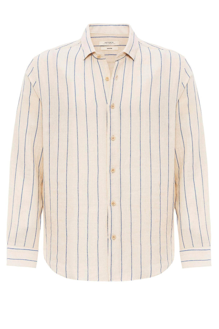 ANT Slim Fit Striped Men's Shirt - Leer