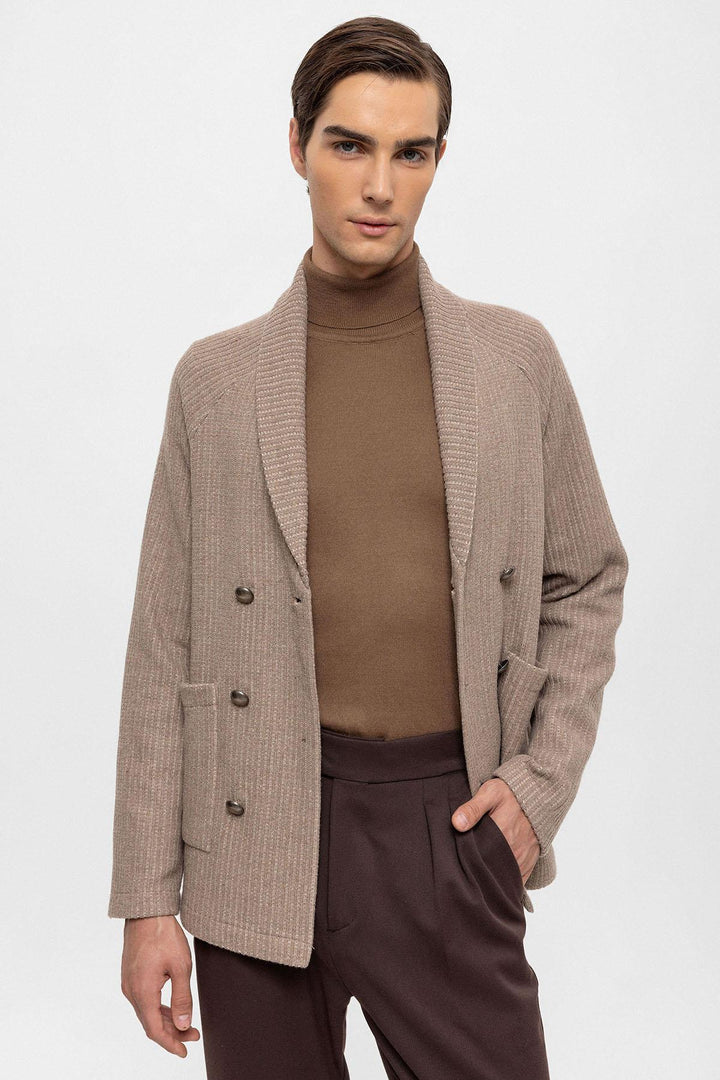 ANT Shawl Collar Double Breasted Closure Men's Cardigan - Alcobaça