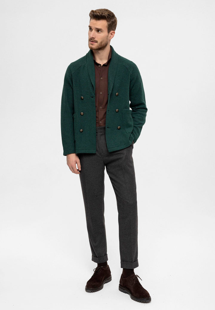 ANT Shawl Collar Double Breasted Closure Men's Cardigan - Kyle