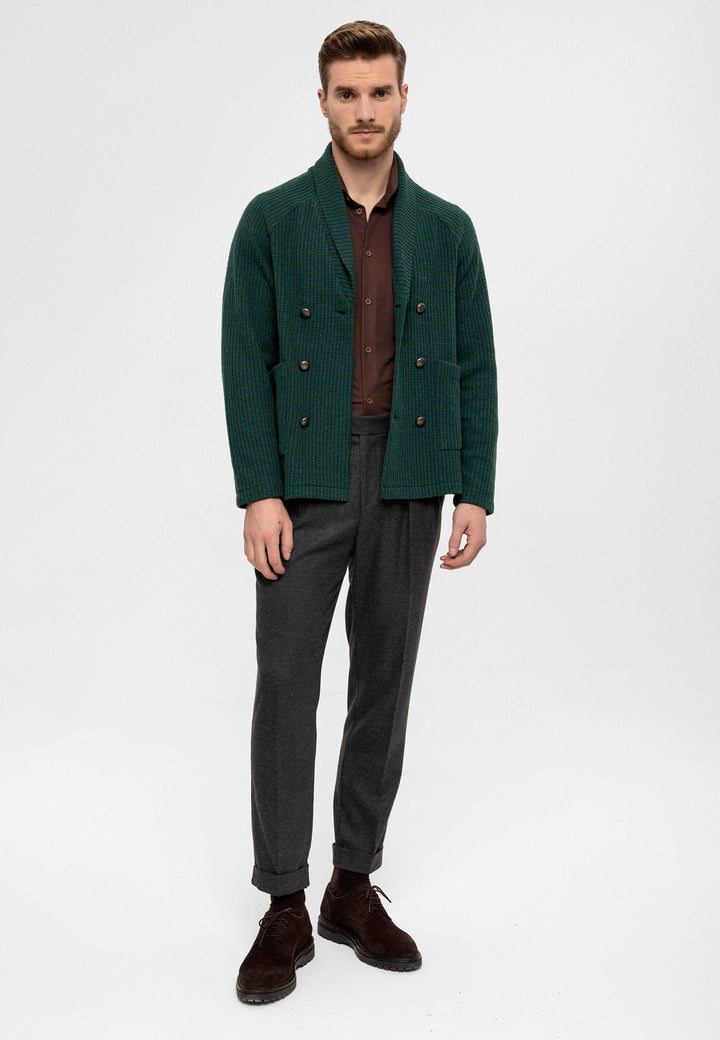 ANT Shawl Collar Double Breasted Closure Men's Cardigan - Kyle