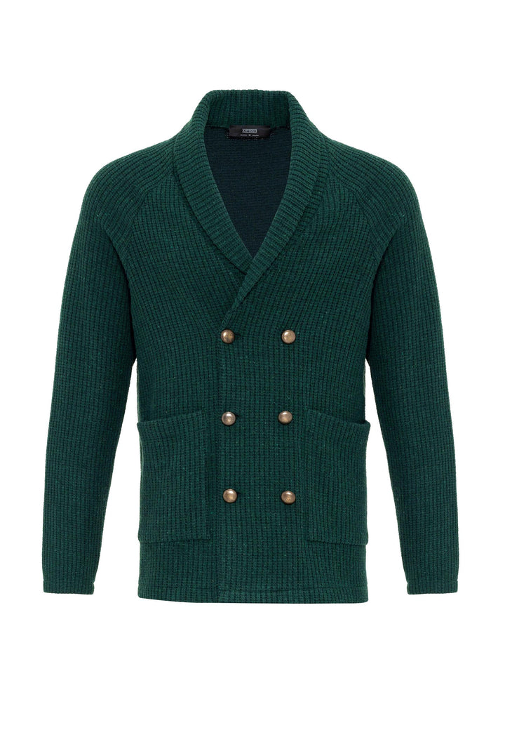 ANT Shawl Collar Double Breasted Closure Men's Cardigan - Kyle