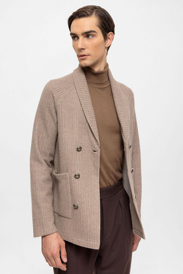 ANT Shawl Collar Double Breasted Closure Men's Cardigan - Alcobaça