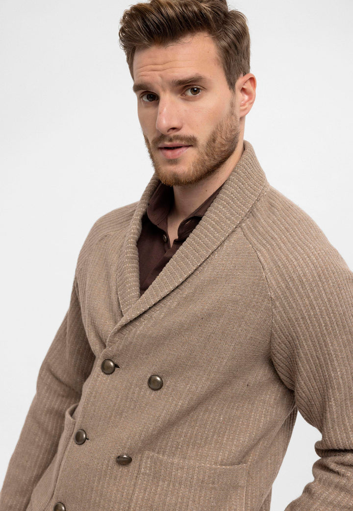 ANT Shawl Collar Double Breasted Closure Men's Cardigan - Alcobaça