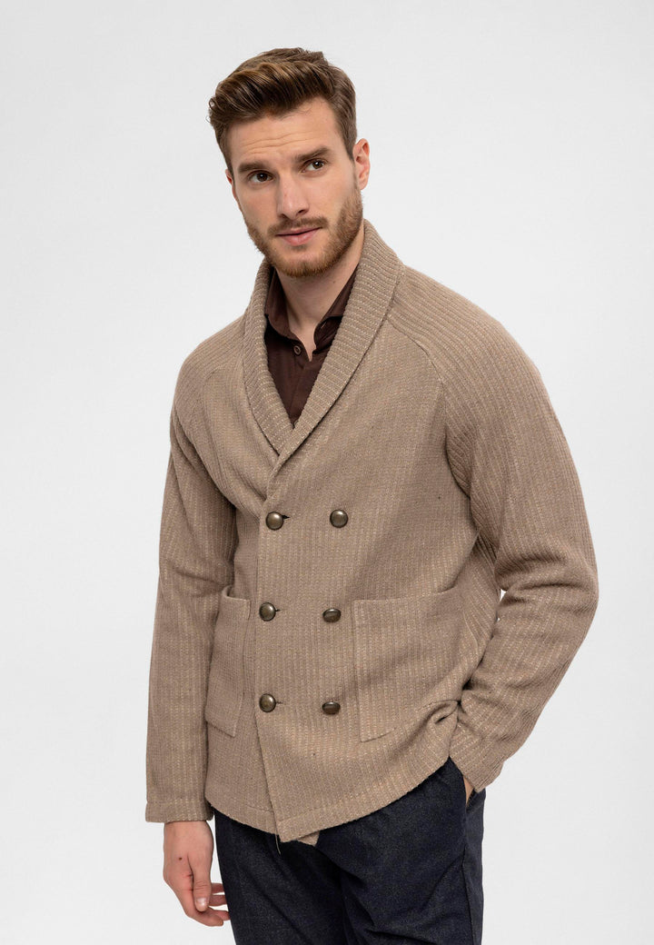 ANT Shawl Collar Double Breasted Closure Men's Cardigan - Alcobaça