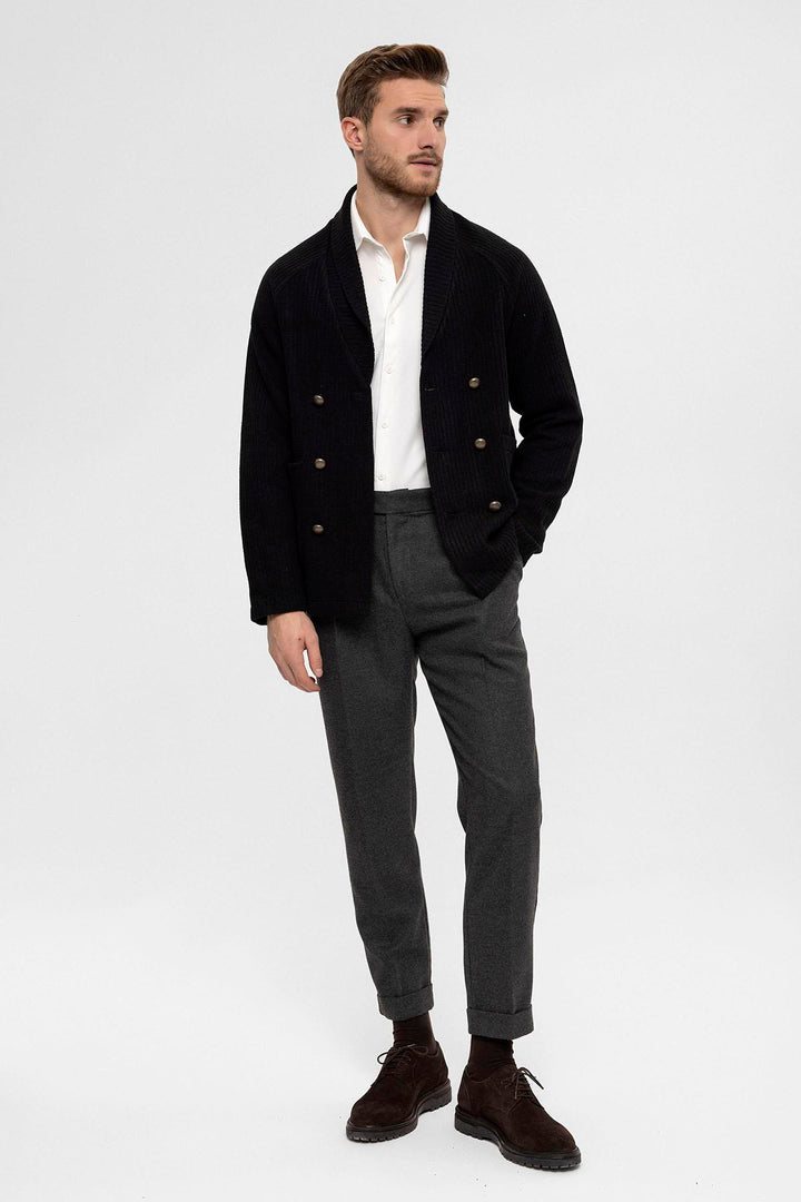 ANT Shawl Collar Double Breasted Closure Men's Cardigan - Ciudad Melchor Múzquiz