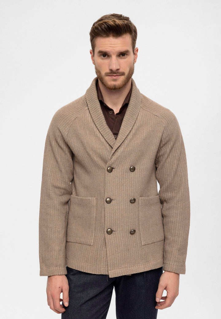 ANT Shawl Collar Double Breasted Closure Men's Cardigan - Alcobaça