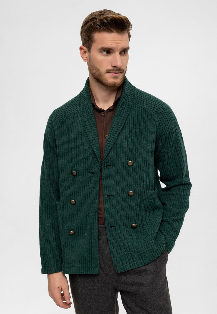 ANT Shawl Collar Double Breasted Closure Men's Cardigan - Kyle