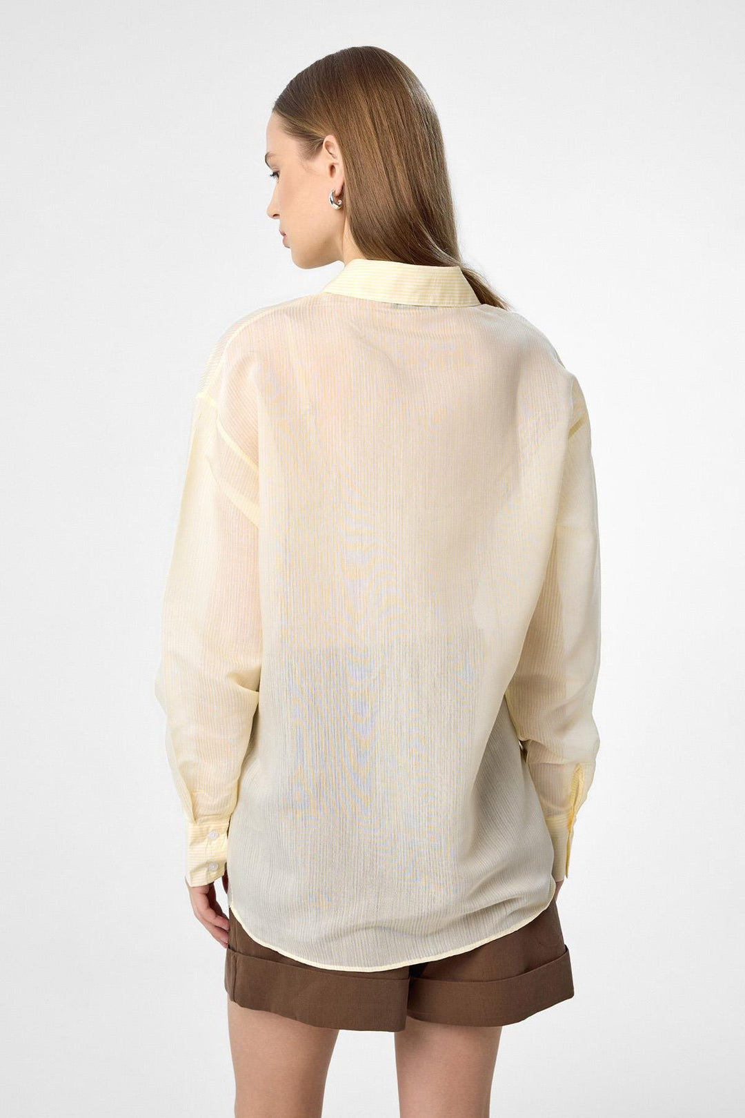 ANT Antioch Yellow Relax Fit Striped Long Sleeve Women's Shirt - Velsen-Zuid