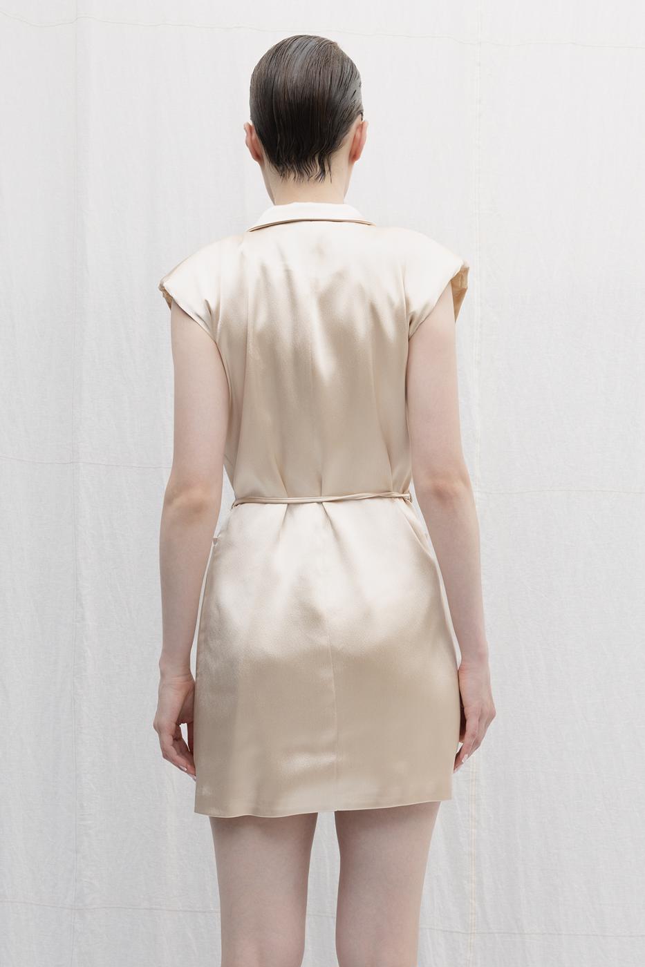 BSL Women Satin Mini Jacket Dress - Fleet