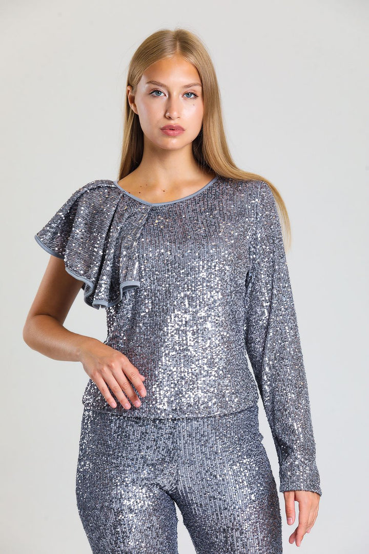 SNS Sense Gray Payet Blouse - Kent