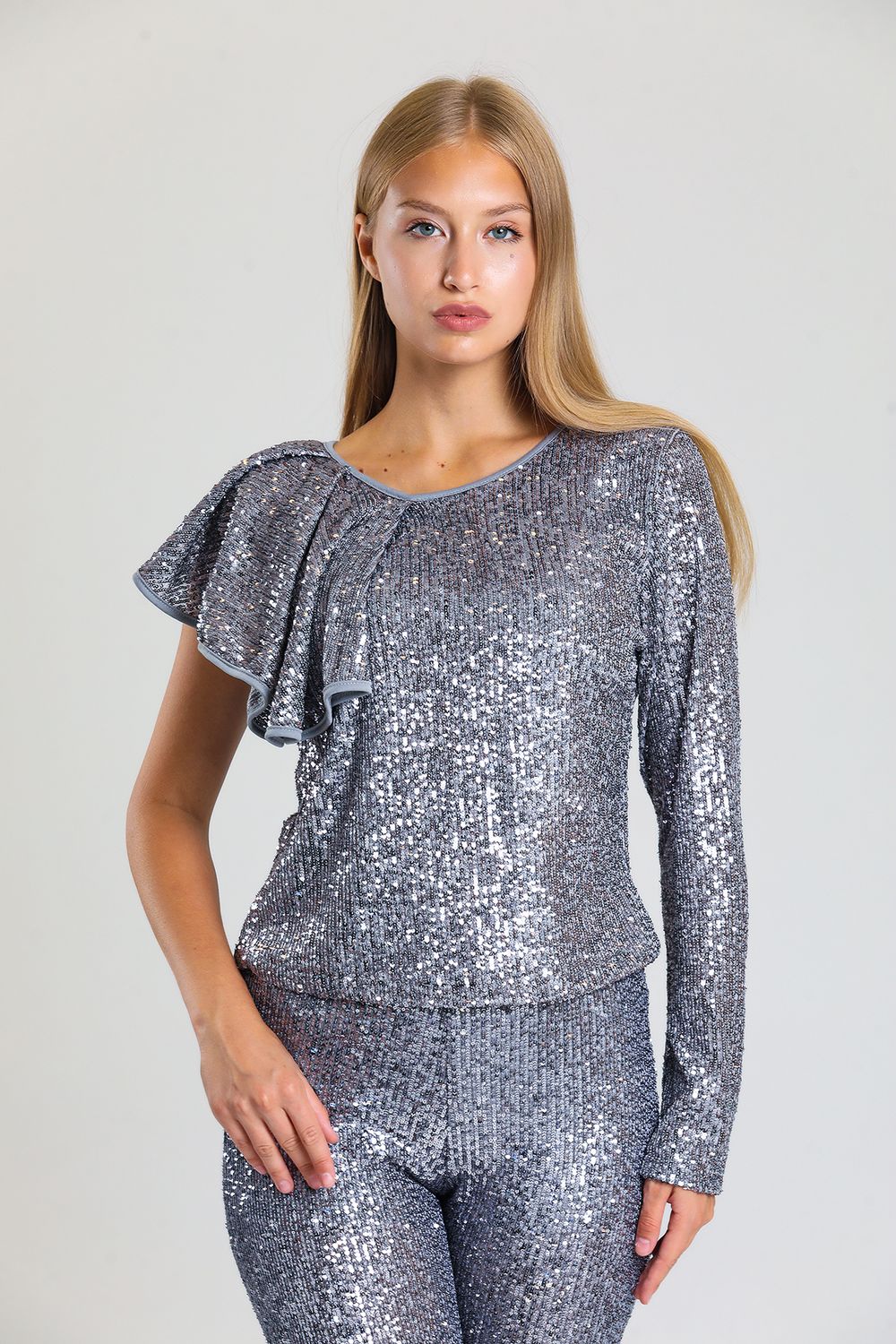 SNS Sense Gray Payet Blouse - Kent