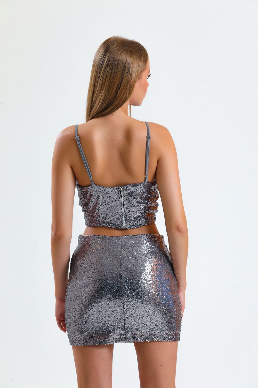 SNS Sequin Embellished Mini Skirt for Special Occasions - Alicante