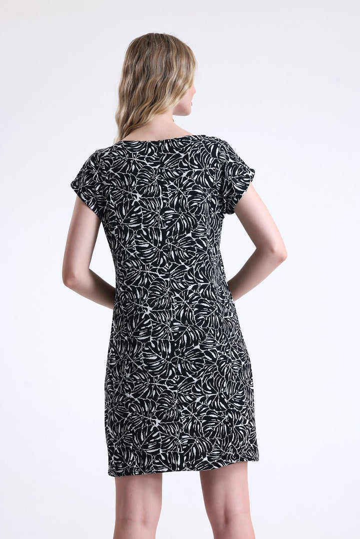 SNS Sense Black Ecru Patterned Bodycon Dress - Daugavpils