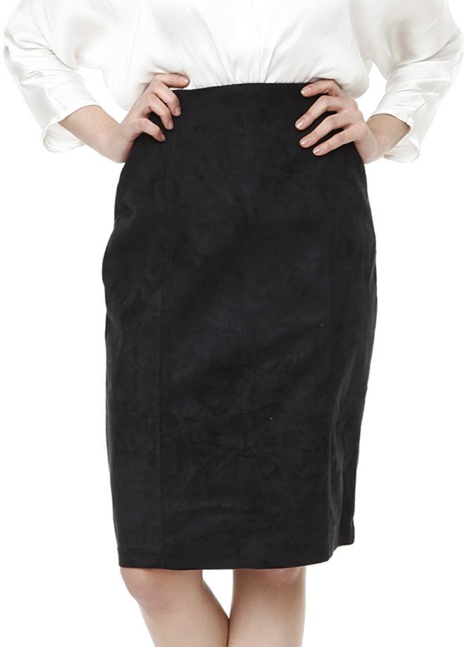 SNS Sense Black Long Suede Skirt - Bradford
