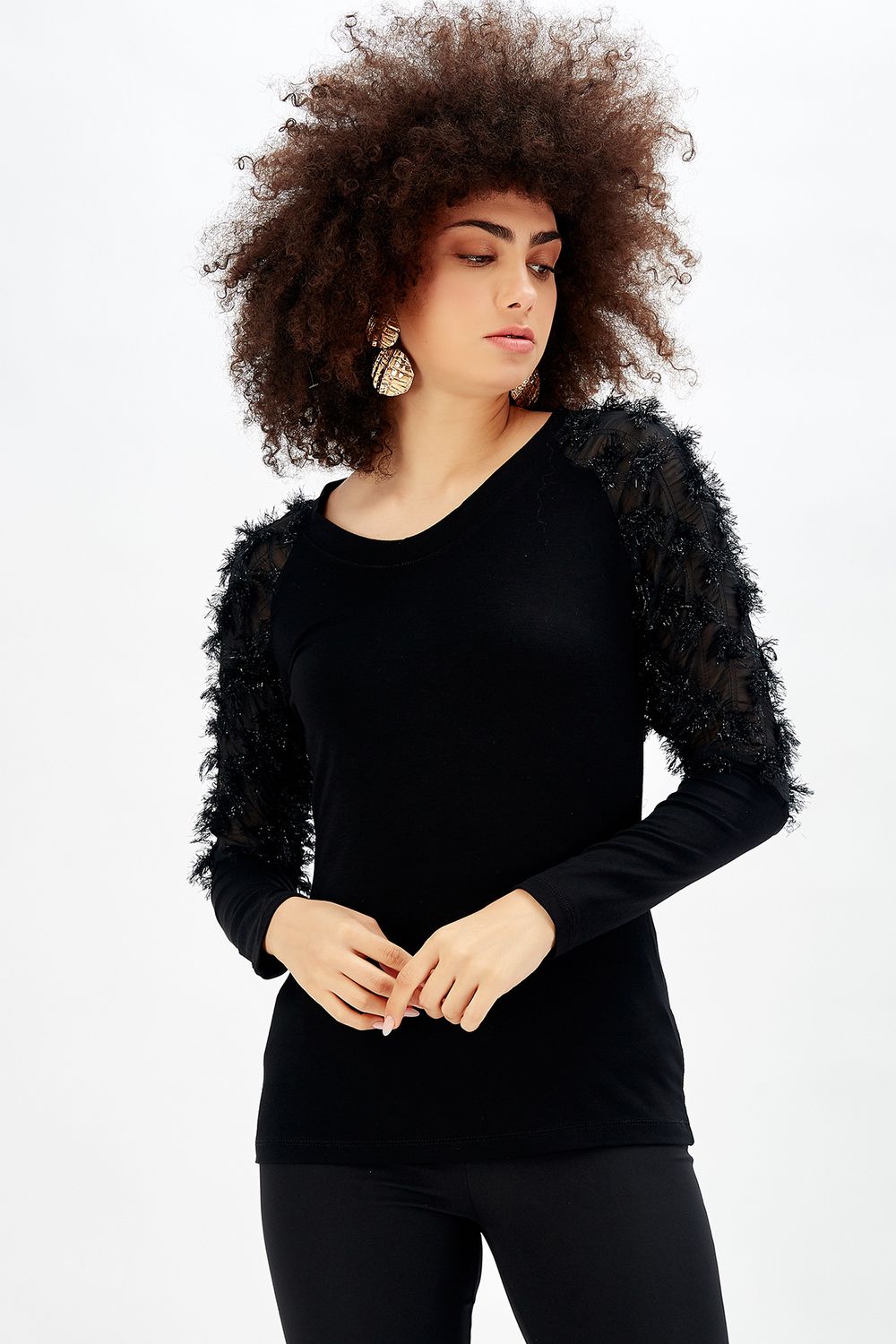 SNS Sense Black Viscose Blouse_Blz32722 - Waukegan
