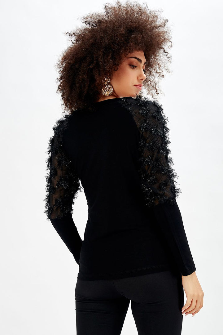 SNS Sense Black Viscose Blouse_Blz32722 - Waukegan