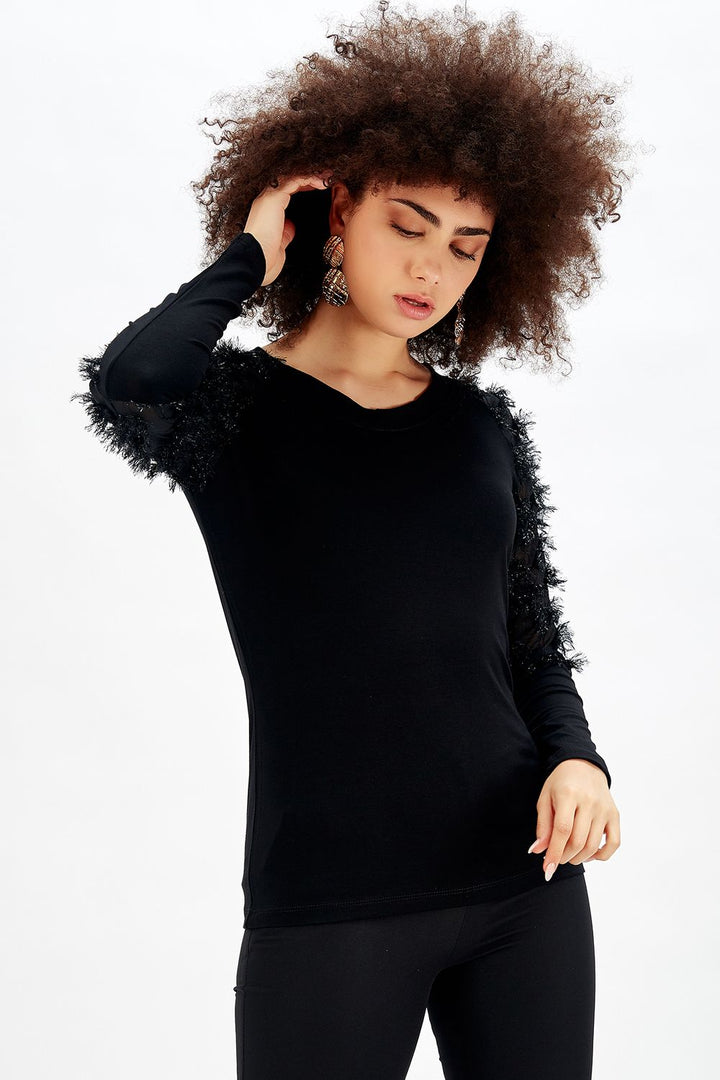 SNS Sense Black Viscose Blouse_Blz32722 - Waukegan