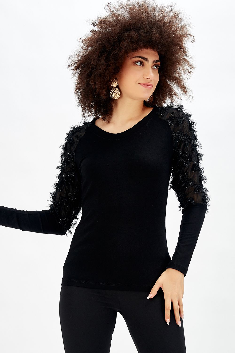 SNS Sense Black Viscose Blouse_Blz32722 - Waukegan