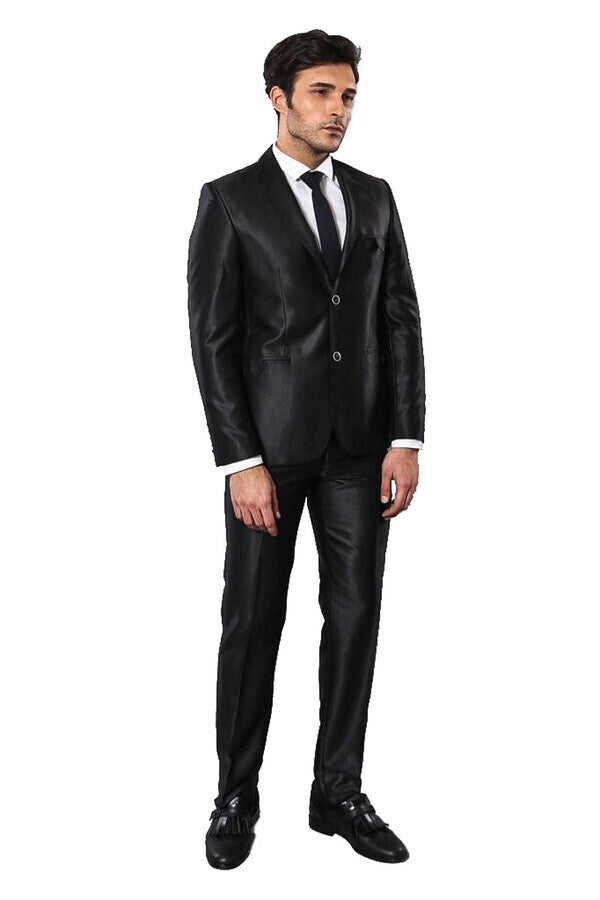 WSS Shiny Black Men's Suit  - Lafayette