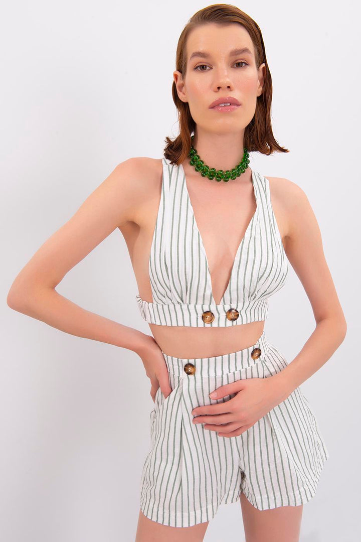 BSL Women Linen Crop Top - Daytona Beach