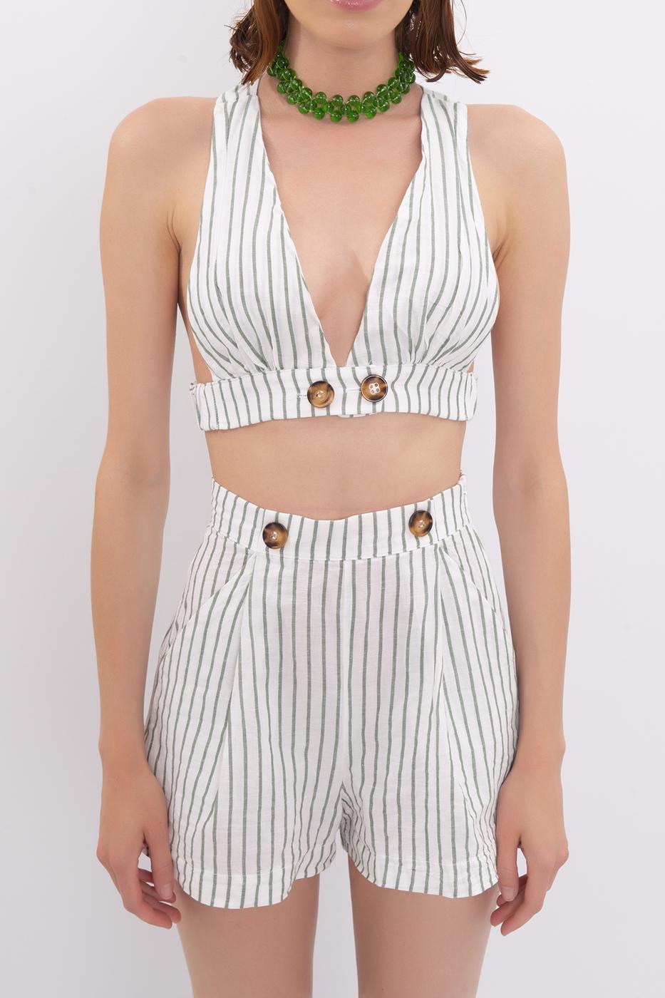 BSL Women Linen Crop Top - Daytona Beach