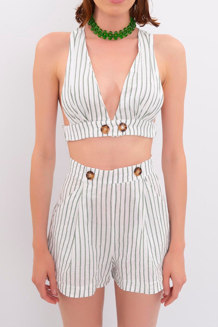 BSL Women Linen Crop Top - Daytona Beach