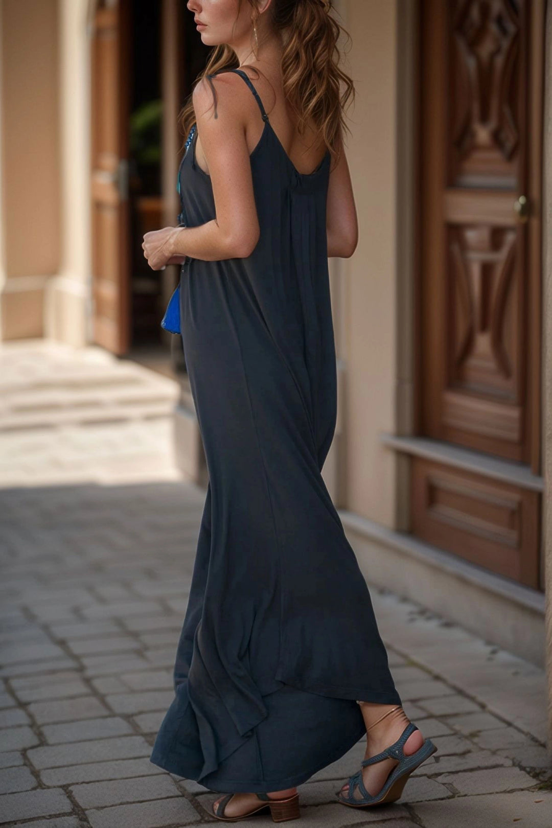 Black Strappy Loose Fit Baggy Jumpsuit BCBSK-25700-K5417 - Caledon