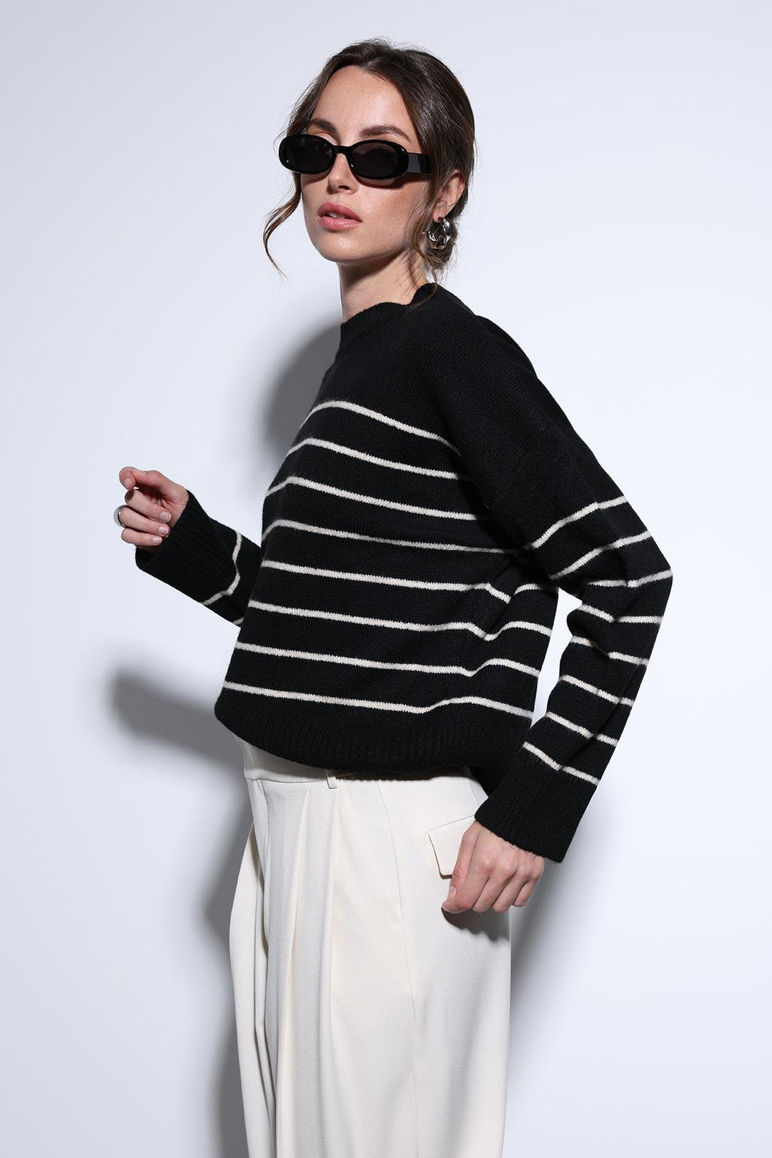 ANT Antioch Black Striped Sweater - Upper Arlington