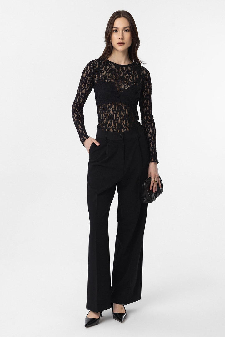 ANT Antioch Black Lace Transparent Women's Top - Issy-les-Moulineaux