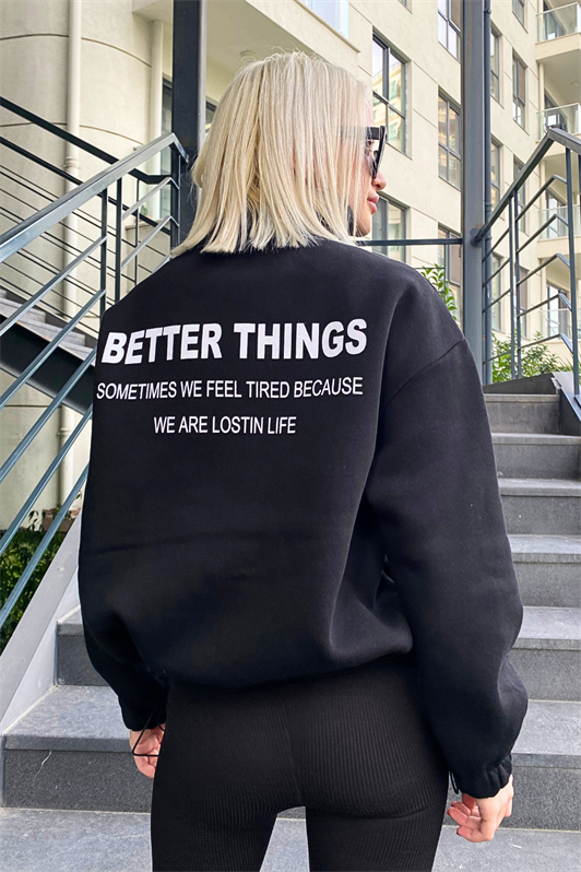 MDX Black High Neck Zippered Women's Sweatshirt MG1935 - Buena Park