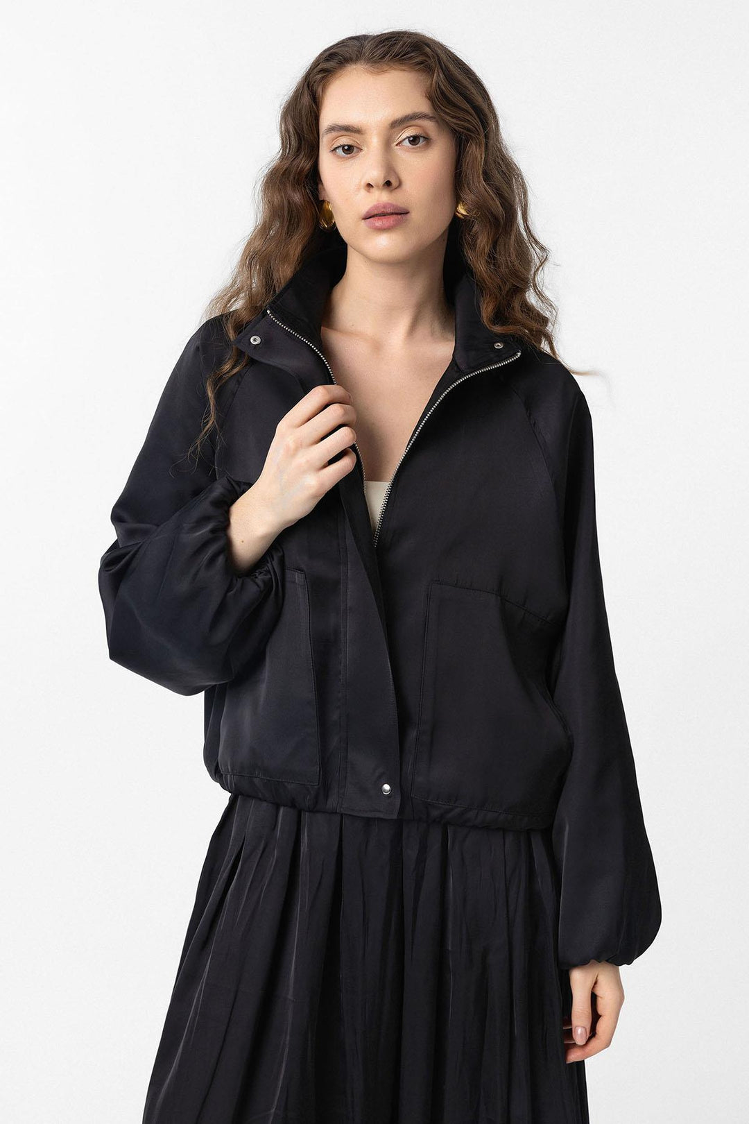 ANT Antioch Black Slim Fit Women's Bomber Jacket - Cholet