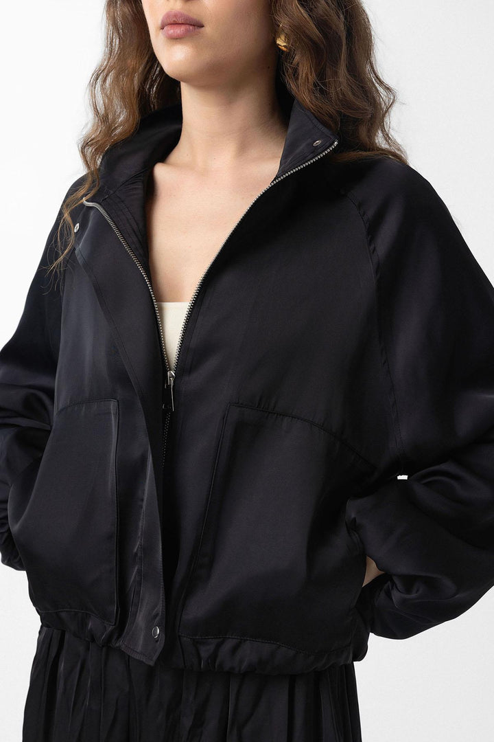 ANT Antioch Black Slim Fit Women's Bomber Jacket - Cholet