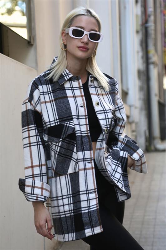 MDX Black Checkered Women's Shirt MG1915 - Santa María Huatulco